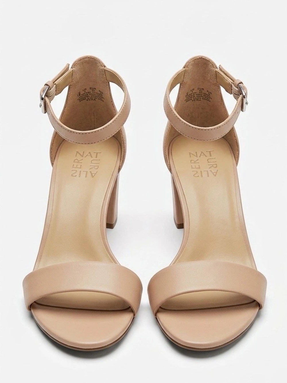 Naturalizer Vera Dress Sandal Ankle Strap Block Heels Brown
